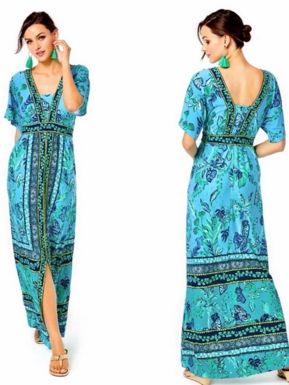 Lilly Pulitzer Ilia Maxi Seabreeze Blue Plant One On You